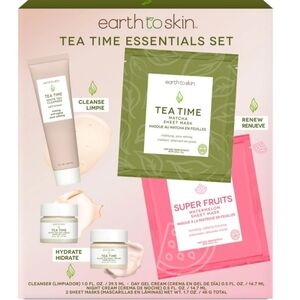 Tea Time Essentials Skincare Set Cleanser, Day Cream, Night Cream & Mask NIB